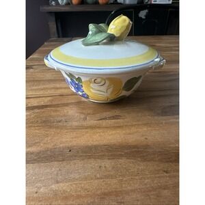 Red Wing Pottery Brittany Cream Soup Bowl & Lid Set